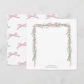 Roze lint slinger envelop voering bedankkaart (Voorkant / Achterkant)