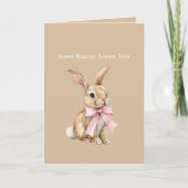 Roze lint Some Bunny Loves You Kaart (Voorkant)