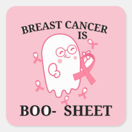 Roze lint spook borstkanker grappig Halloween Vierkante Sticker