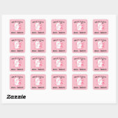 Roze lint spook borstkanker grappig Halloween Vierkante Sticker (Vel)
