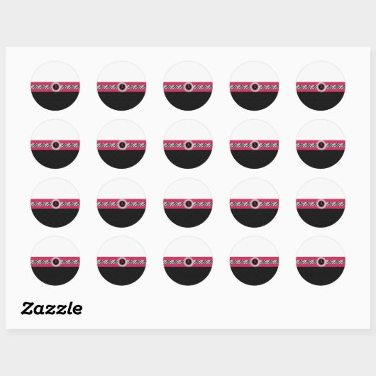 Roze lint sticker (Vel)