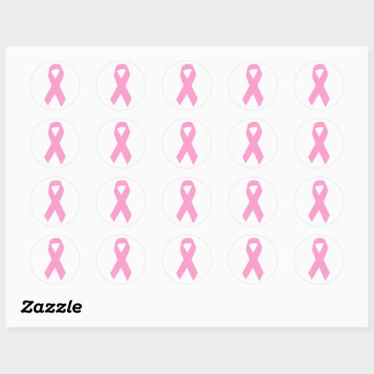 Roze lint-Sticker Ronde Sticker (Vel)