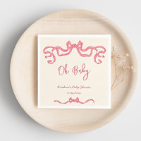 Roze lint stribble sketch baby shower
