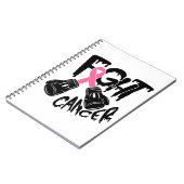 Roze lint-strijkstok-borstkanker-laptop notitieboek (Linkerzijde)