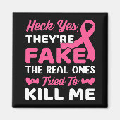 Roze lint-strijkstok-borstkanker Magnet (Voorkant)