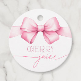 Roze lint strik bruiloft brunch Mimosa bar kaartje Bedankjes Labels