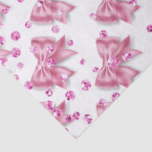 Roze lint strik shimmer patroon meisjesmeisjes tissuepapier (Detail)