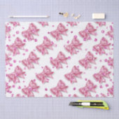 Roze lint strik shimmer patroon meisjesmeisjes tissuepapier (Craft)