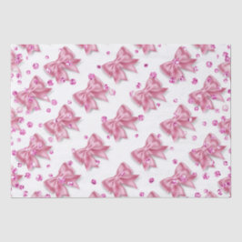 Roze lint strik shimmer patroon meisjesmeisjes tissuepapier