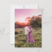 Roze lint strikte kunst strepen save the date kaar (Achterkant)