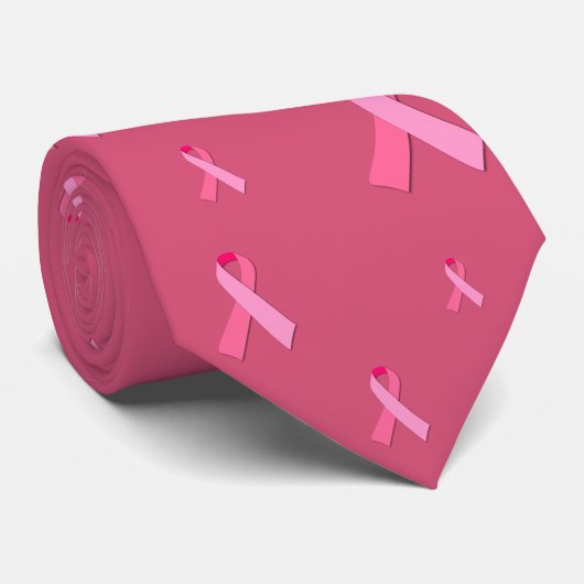 Roze Lint Stropdas (Opgerold)