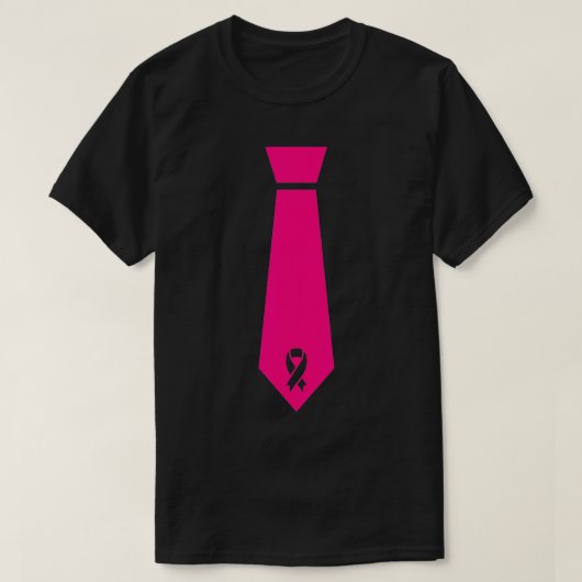 Roze Lint Stropdas Awareness T-shirt (Design voorkant)