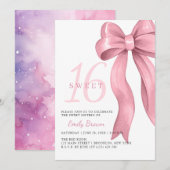 Roze lint Sweet 16 verjaardag Kaart (Voorkant / Achterkant)