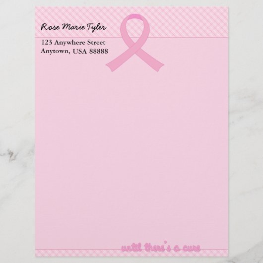 Roze lint Tartan Persoonlijk Briefhoofd (Voorkant)