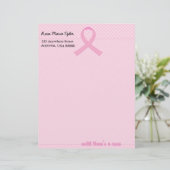 Roze lint Tartan Persoonlijk Briefhoofd (Staand voorkant)