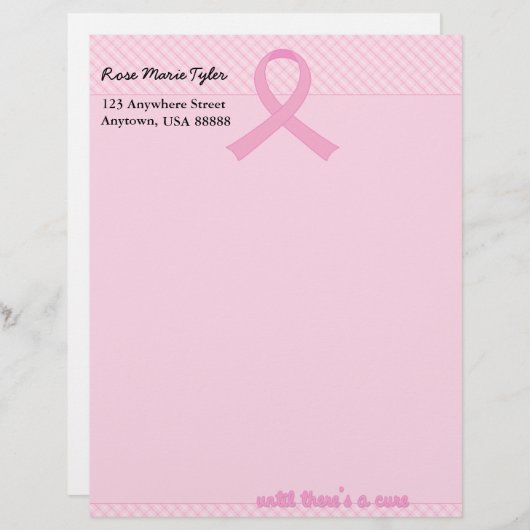 Roze lint Tartan Persoonlijk Briefhoofd (Voorkant / Achterkant)