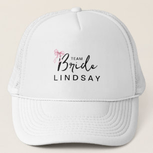 Roze Lint Team Bruid Bachelorette Feestje Trucker Pet