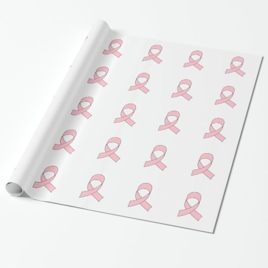 Roze Lint Tekening Cadeaupapier (Uitgerold)
