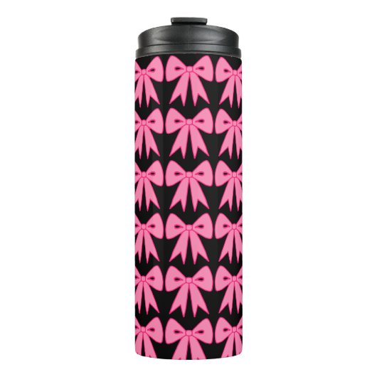 Roze lint thermotumbler thermosbeker (Voorkant)