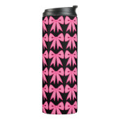 Roze lint thermotumbler thermosbeker (Gedraaid links)