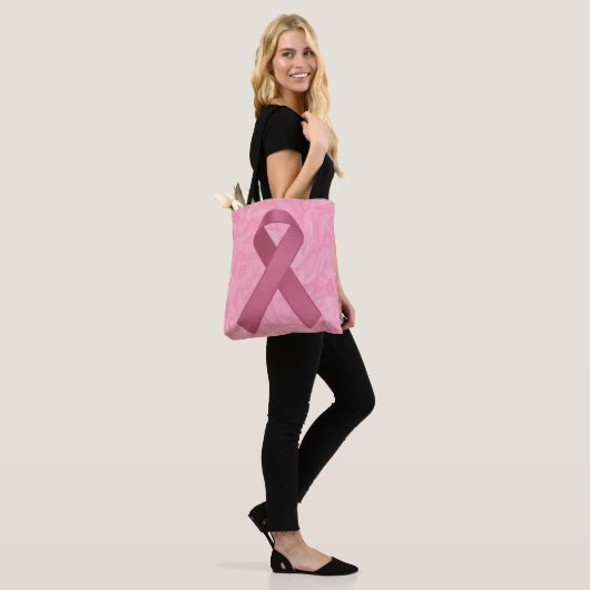 Roze lint tote bag (Op model)