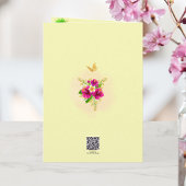 Roze lint tropisch bloem Customisable Moederdag Feestdagen Kaart