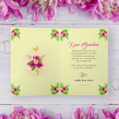 Roze lint tropisch bloem Customisable Moederdag Feestdagen Kaart