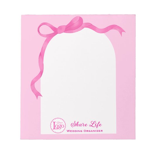Roze Lint Trouwhek Notitieblok (Voorkant)