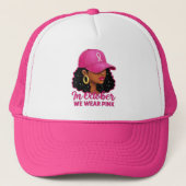 Roze Lint Trucker Oktober Bewustzijnskleding Pet (Voorkant)