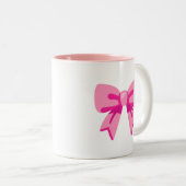 Roze lint tweekleurige koffiemok (Voorkant rechts)