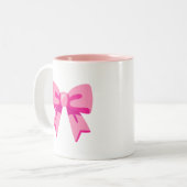 Roze lint tweekleurige koffiemok (Voorkant links)