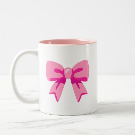 Roze lint tweekleurige koffiemok (Links)