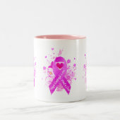 Roze lint  tweekleurige koffiemok (Center)