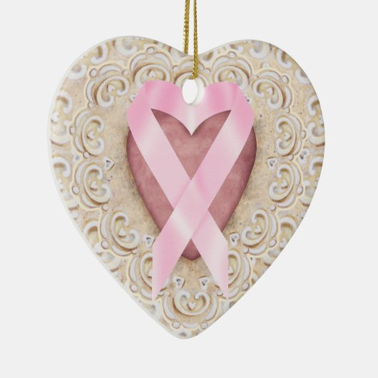 Roze lint uit het hart - SRF Keramisch Ornament (Rechts)