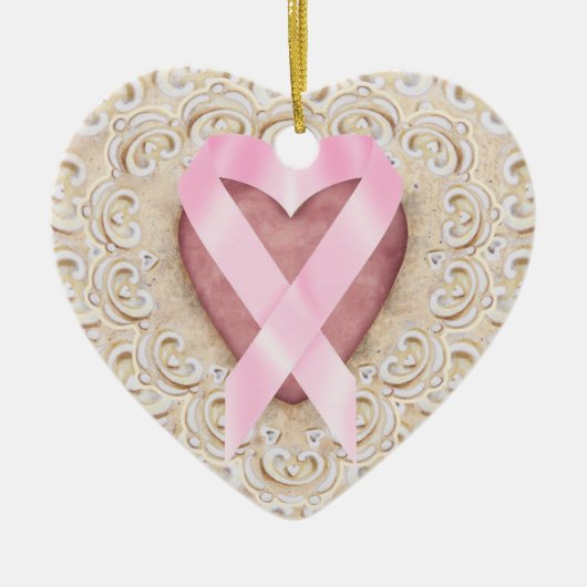 Roze lint uit het hart - SRF Keramisch Ornament (Voorkant)