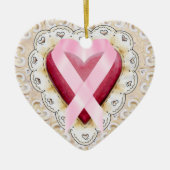 Roze lint uit het hart - SRF Keramisch Ornament (Voorkant)