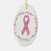 Roze lint van Courage Keramisch Ornament (Rechts)