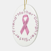 Roze lint van Courage Keramisch Ornament (Links)