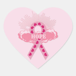 Roze lint van de hoop Hartslagers Hart Sticker