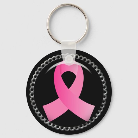 Roze lint van flair Breast Cancer Sleutelhanger (Voorkant)