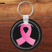 Roze lint van flair Breast Cancer Sleutelhanger (Voorkant)