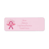 roze lint van hoop retour adres roze labels (Voorkant)