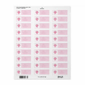 Roze lint van hoop retour adreslabels etiket (Full Sheet)