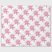 Roze Lint van Hoop Wit inpakpapier (Vlak)