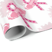 Roze Lint van Hoop Wit inpakpapier (Rol Hoek)