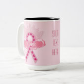 Roze lint van hoproze Mok (Voorkant links)