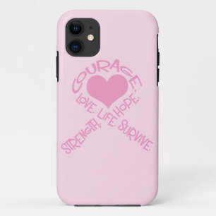 Roze lint van woorden iPhone 5 Hoesje Breast Kanke