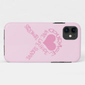 Roze lint van woorden iPhone 5 Hoesje Breast Kanke (Achterkant (horizontaal))