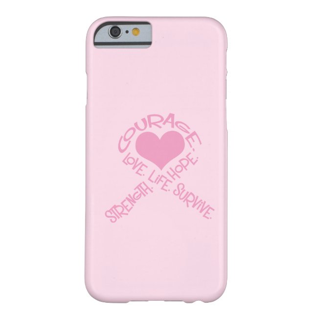 Roze lint van woorden iPhone 6 hoesje Breast Kanke (Achterkant)