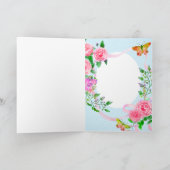 Roze lint verjaardag feestdagen kaart (Binnen)